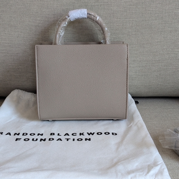 Brandon Blackwood ESR Tote taupe recycled leather silver hardware - Picture 3 of 12